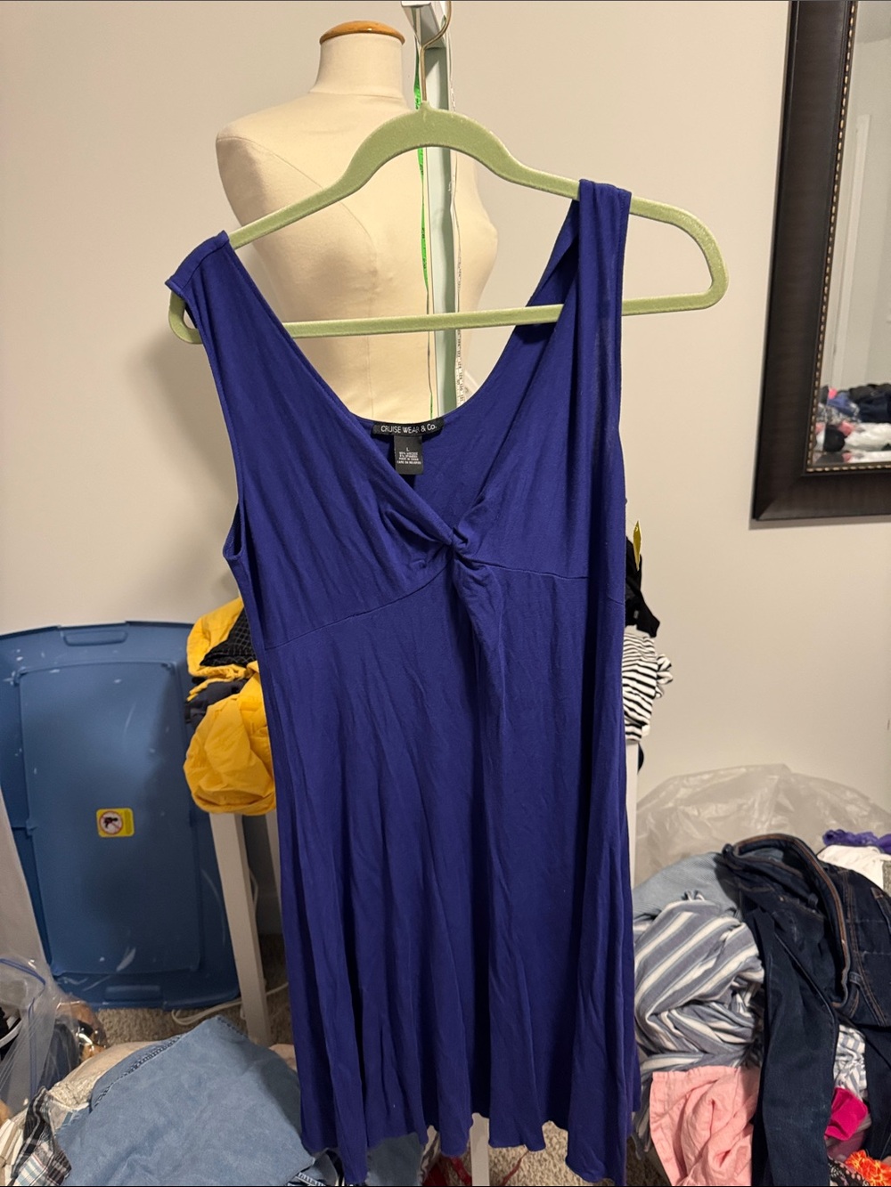 Sleeveless Knot-Front Midi Dress in Royal Blue 👙